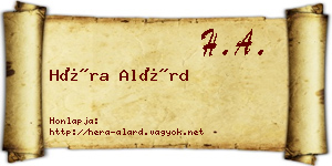Héra Alárd névjegykártya
